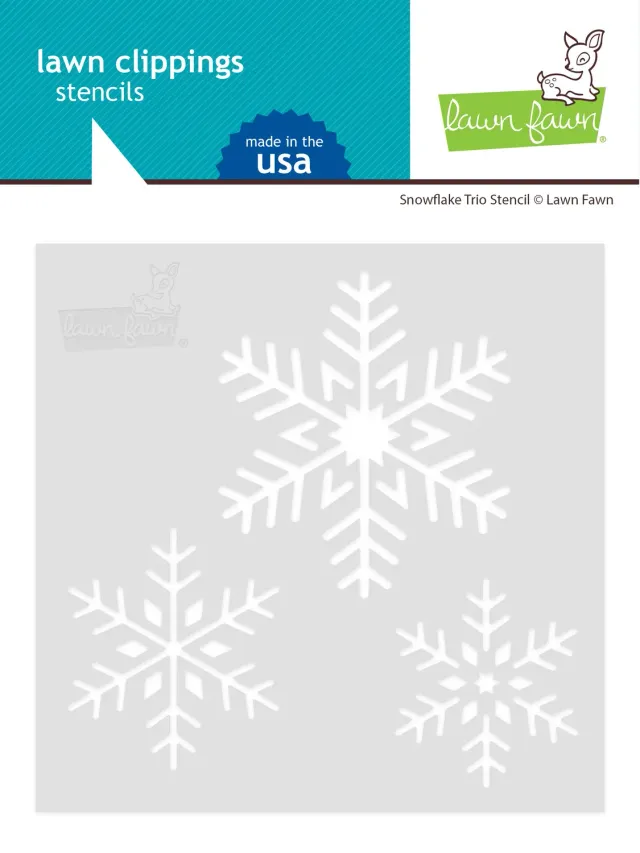 Lawn Fawn Snowflake Trio Stencil Schablone 3 Schneeflocken