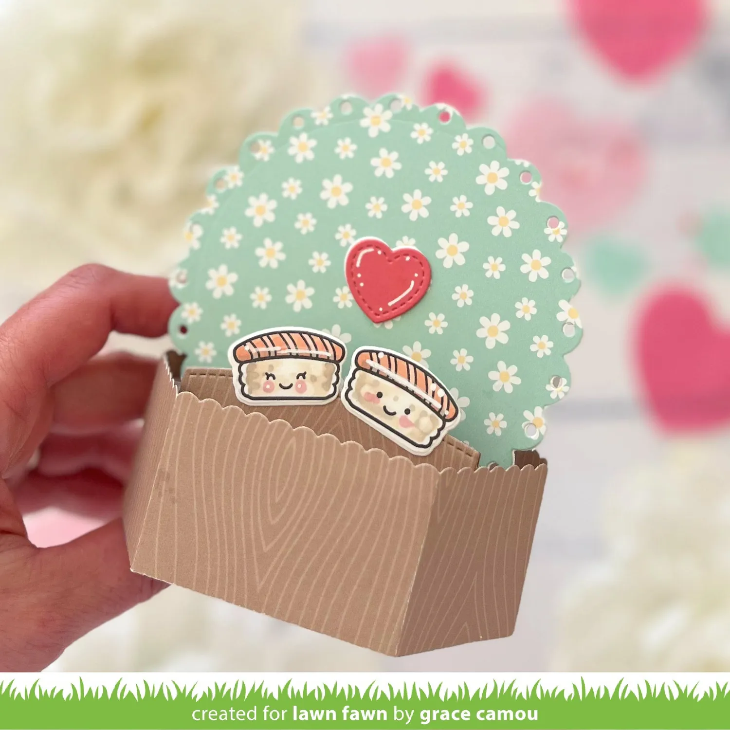 Lawn Fawn Soy Happy Stempelset Sushi Valentinstag