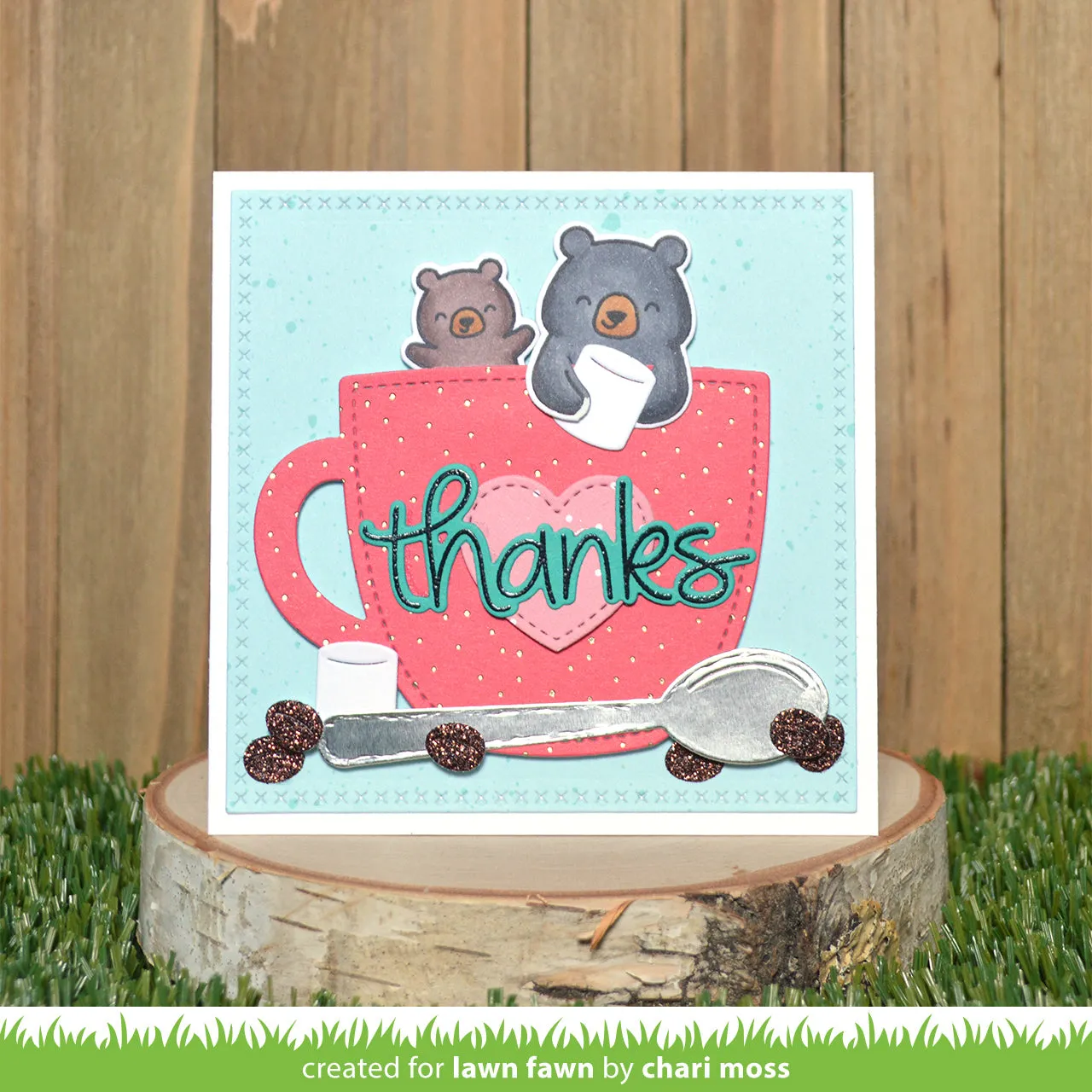 Lawn Fawn Thanks Thanks Thanks Stempelset Dankeskarte