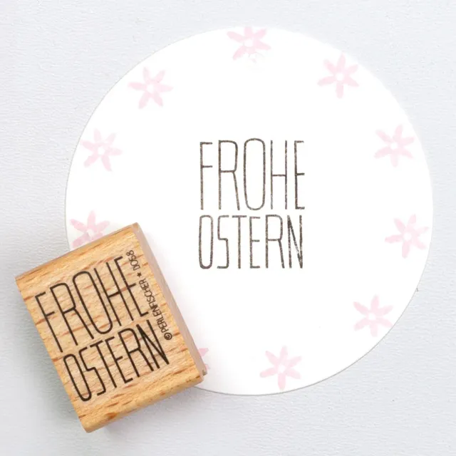 Perlenfischer Frohe Ostern Stempel Text 27 mm