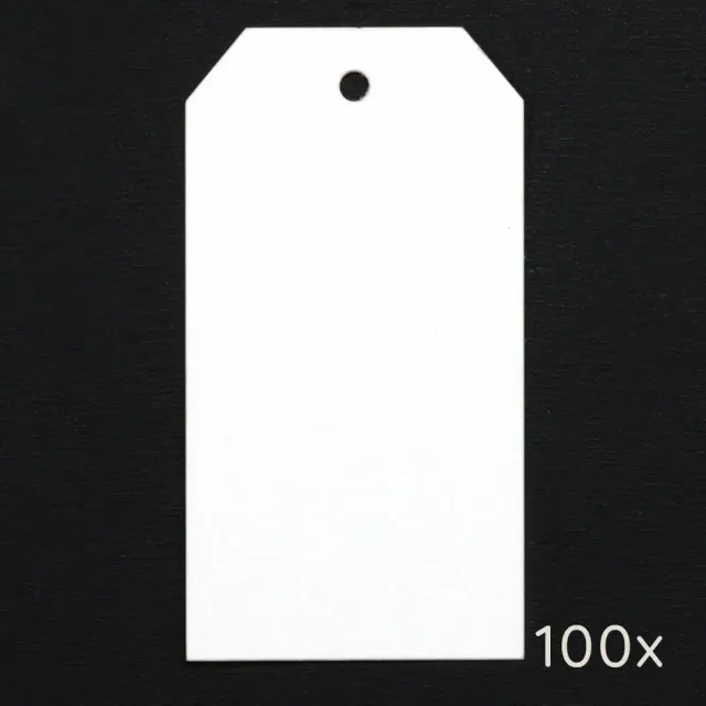 Perlenfischer Kofferetikett Eckig Papieranhänger 100er weiß 300g