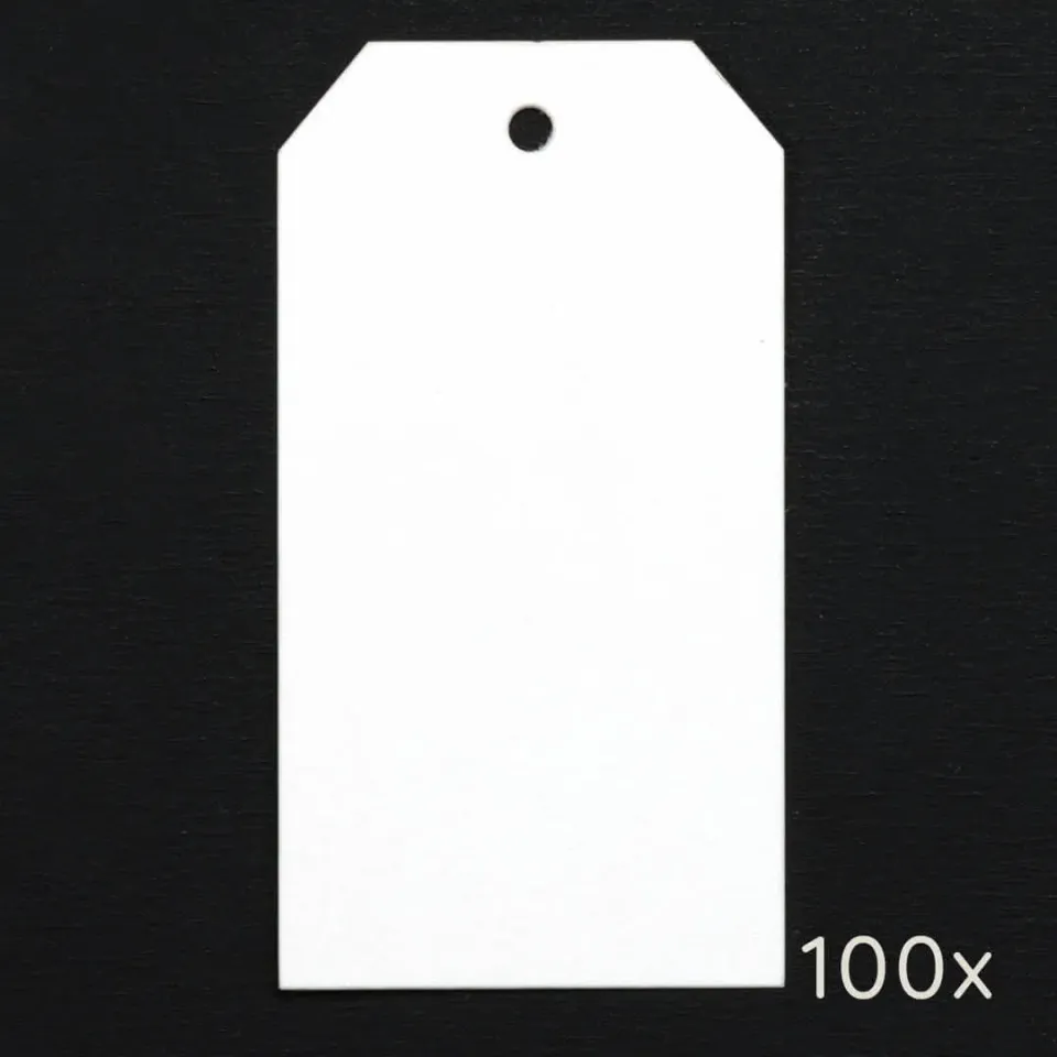Perlenfischer Kofferetikett Eckig Papieranhänger 100er weiß 300g