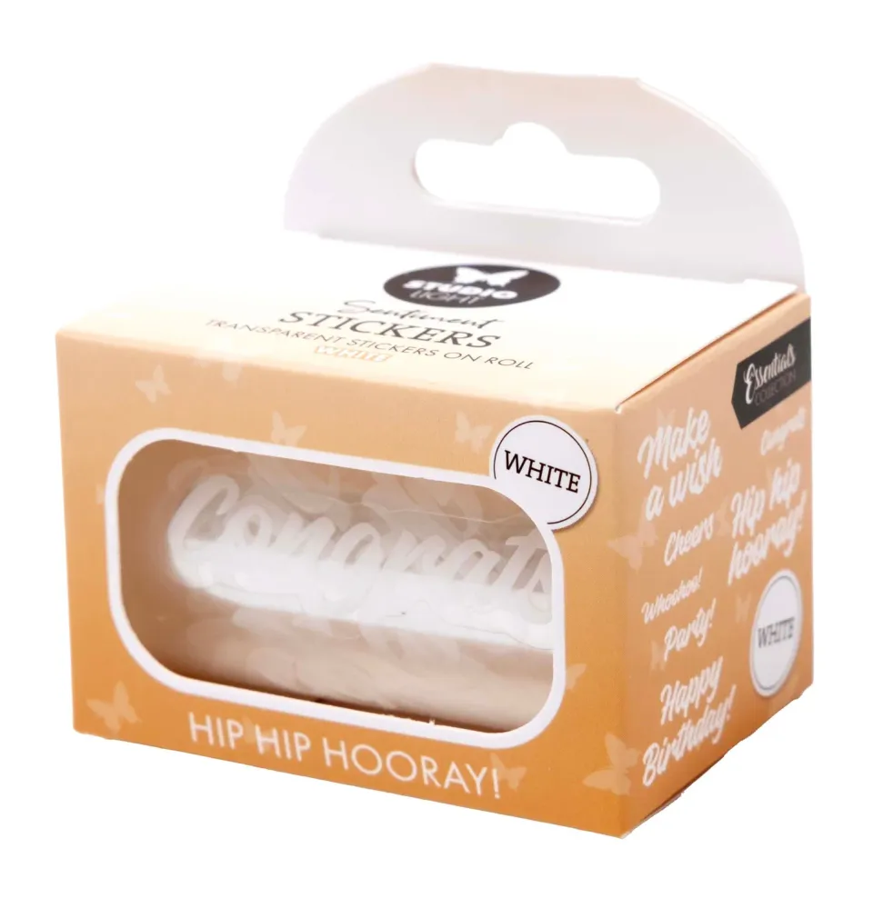 Studio Light Essentials Sticker Hip Hip Hooray weiß 5 m