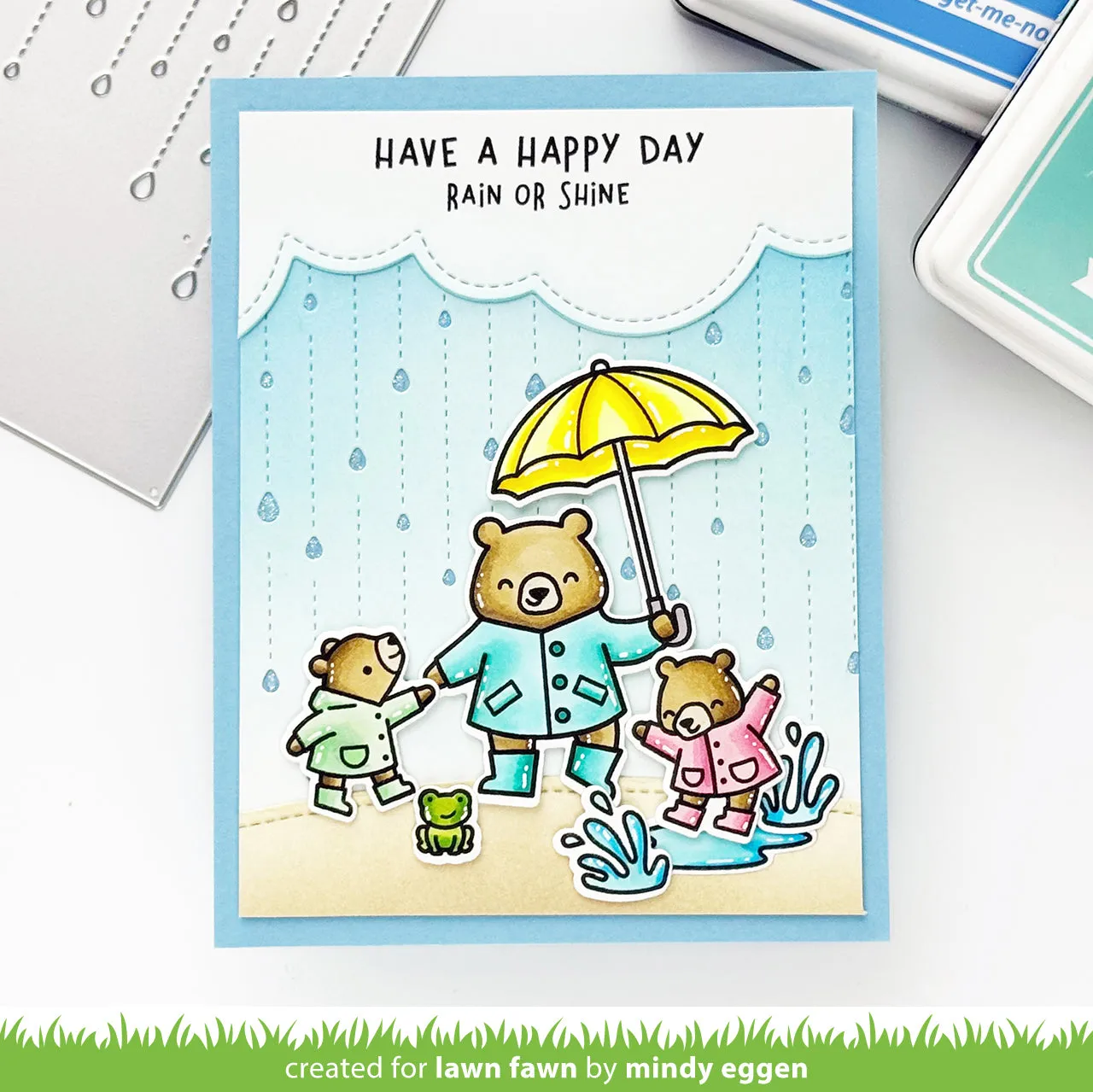 Lawn Fawn Lawn Cuts Rainy Day Backdrop Portrait Stanzschablone