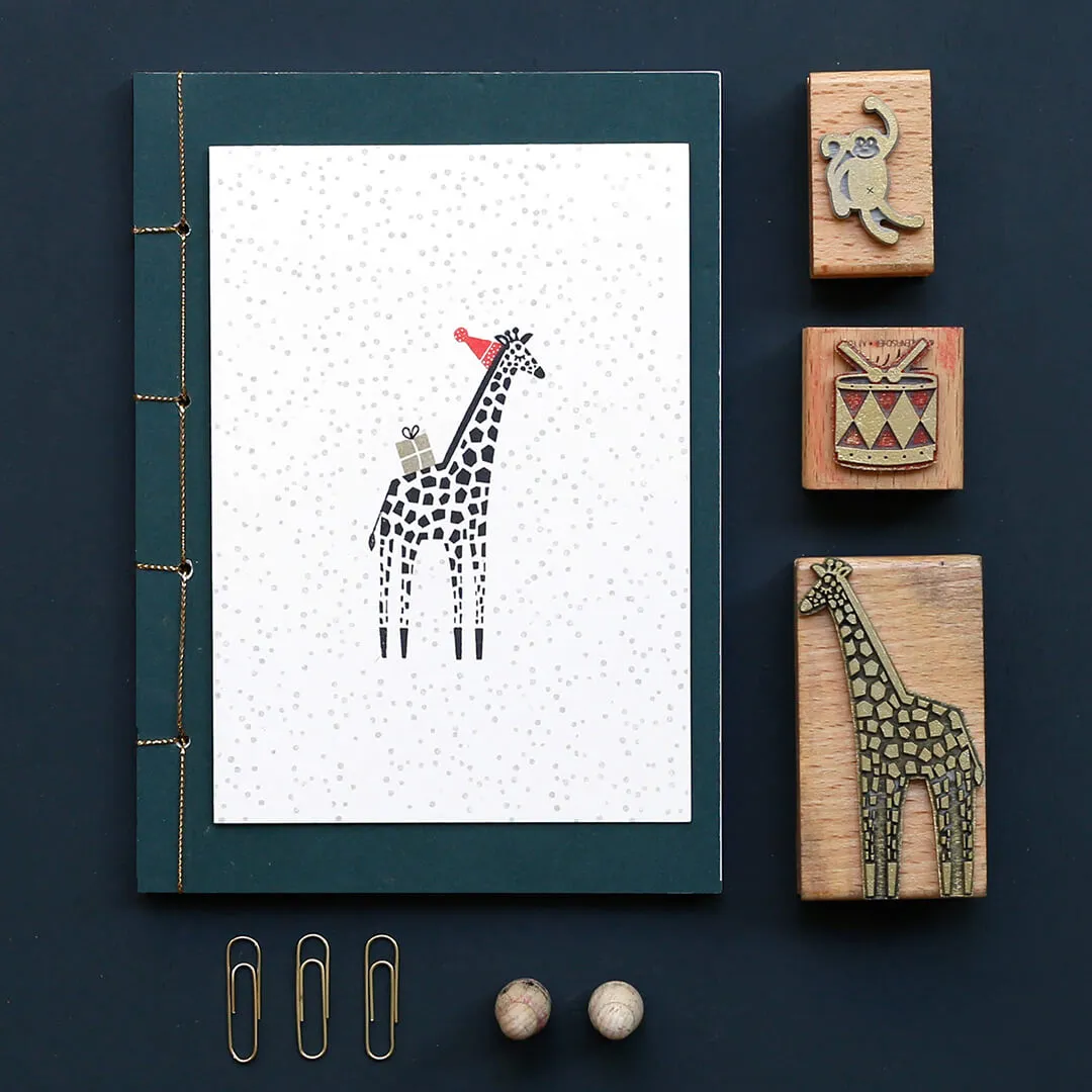 Perlenfischer Giraffe Stempel 73x37 mm Holz Tiere