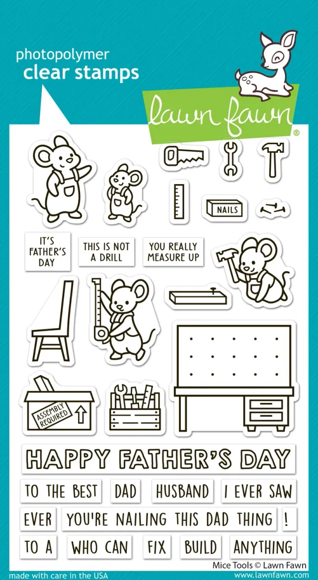 Lawn Fawn Mice Tools Clear Stamps Vatertag
