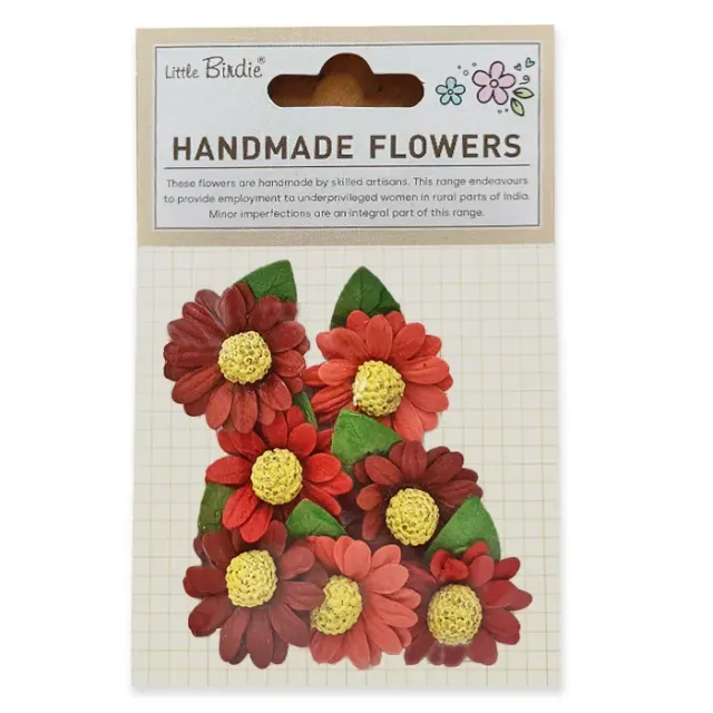 Handmade Flowers Diara Ruby Aura Papierblumen 7 Stück
