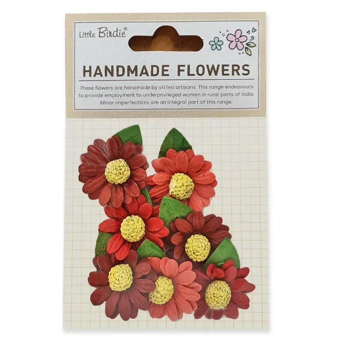 Handmade Flowers Diara Ruby Aura Papierblumen 7 Stück