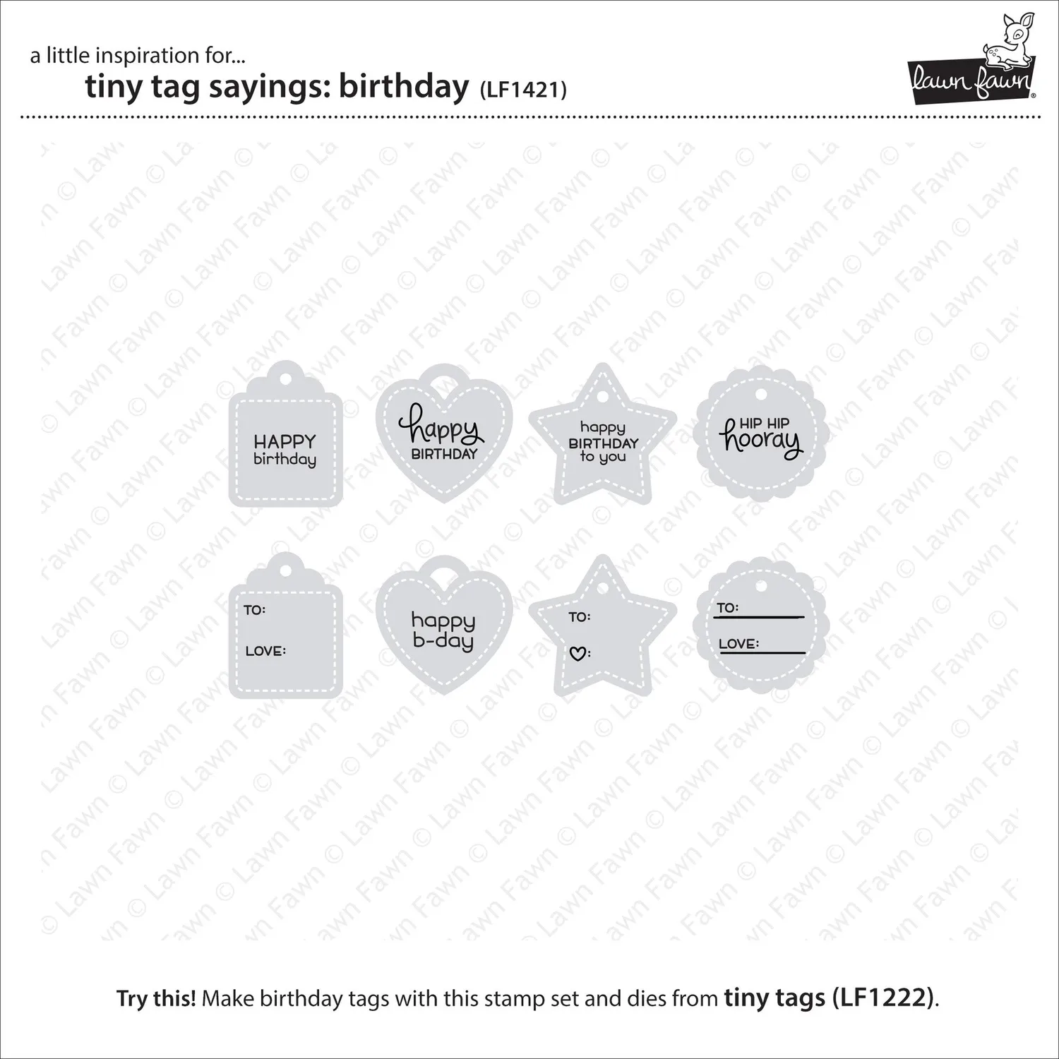 Lawn Fawn Tiny Tag Sayings Birthday Stempelset englisch