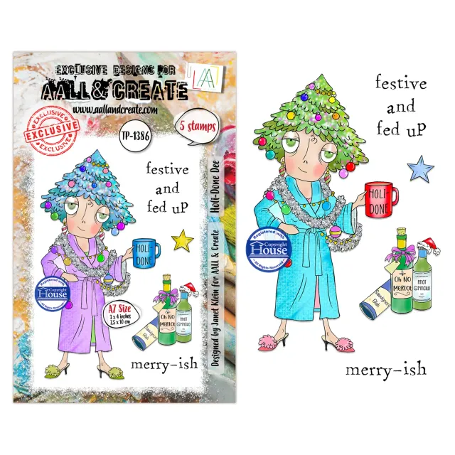 AALL and Create TP-1386 Holi-Done Dee Stempelset A7 5-teilig Weihnachten