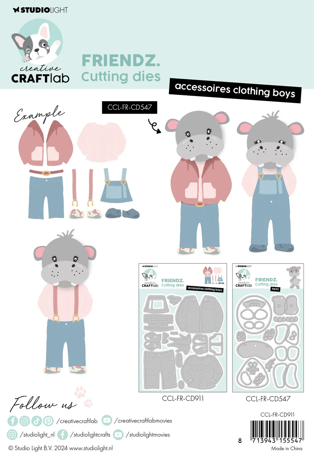 StudioLight Creative Craftlab Friendz Stanzschablone Clothing Boys
