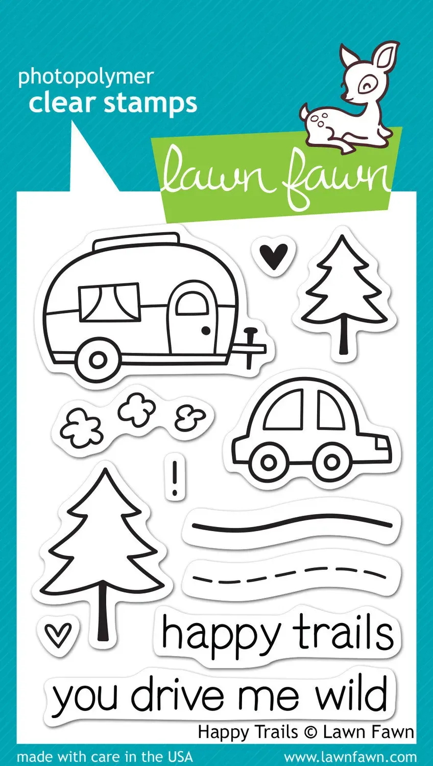 Lawn Fawn Happy Trails Stempelset Camping 12 Stempel