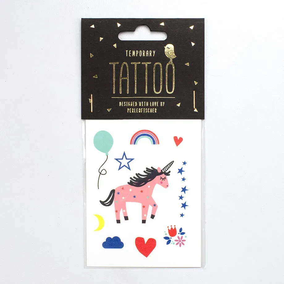 Perlenfischer Einhornliebe Tattoo temporär