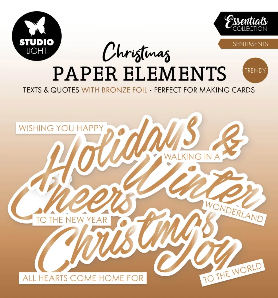 StudioLight Essentials Paper Elements Bronze Sentiments Trendy 40tlg