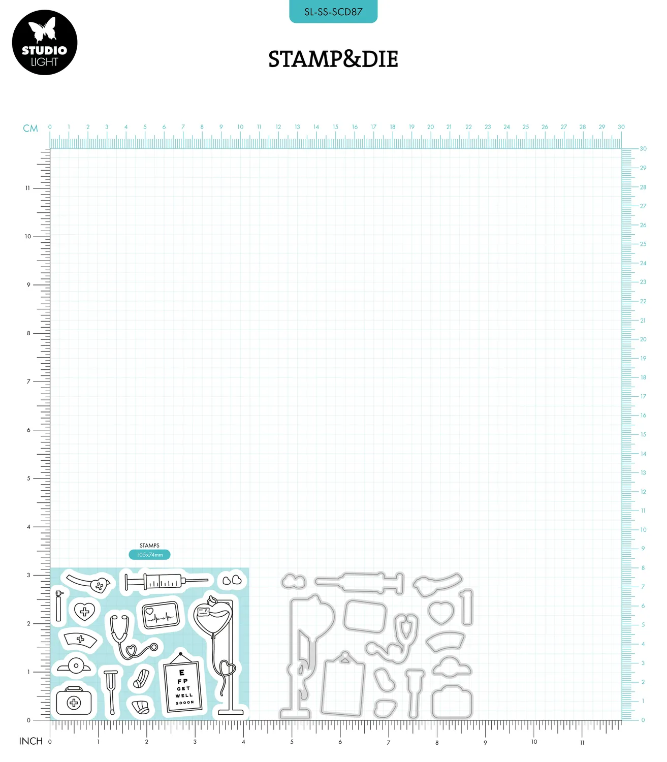 StudioLight Sweet Stories Hospital Stempel + Stanze Genesung