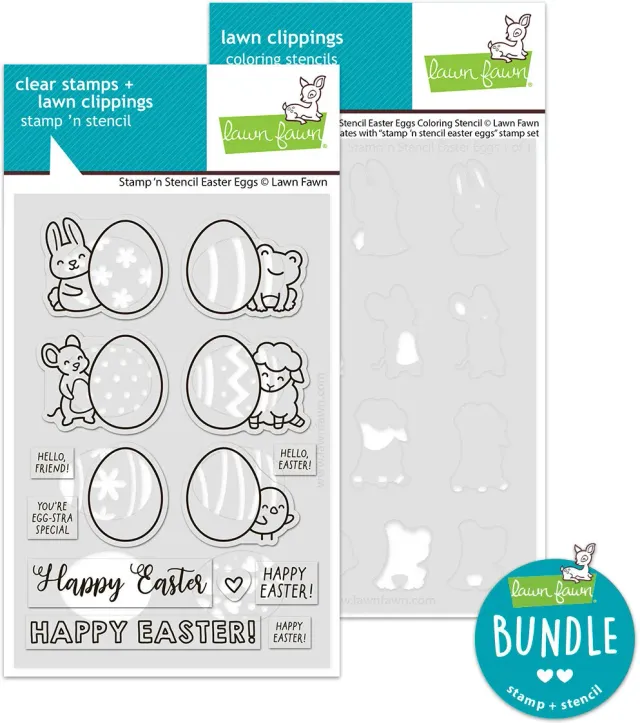Lawn Fawn Stamp n Stencil Easter Eggs Stempelset Schablone
