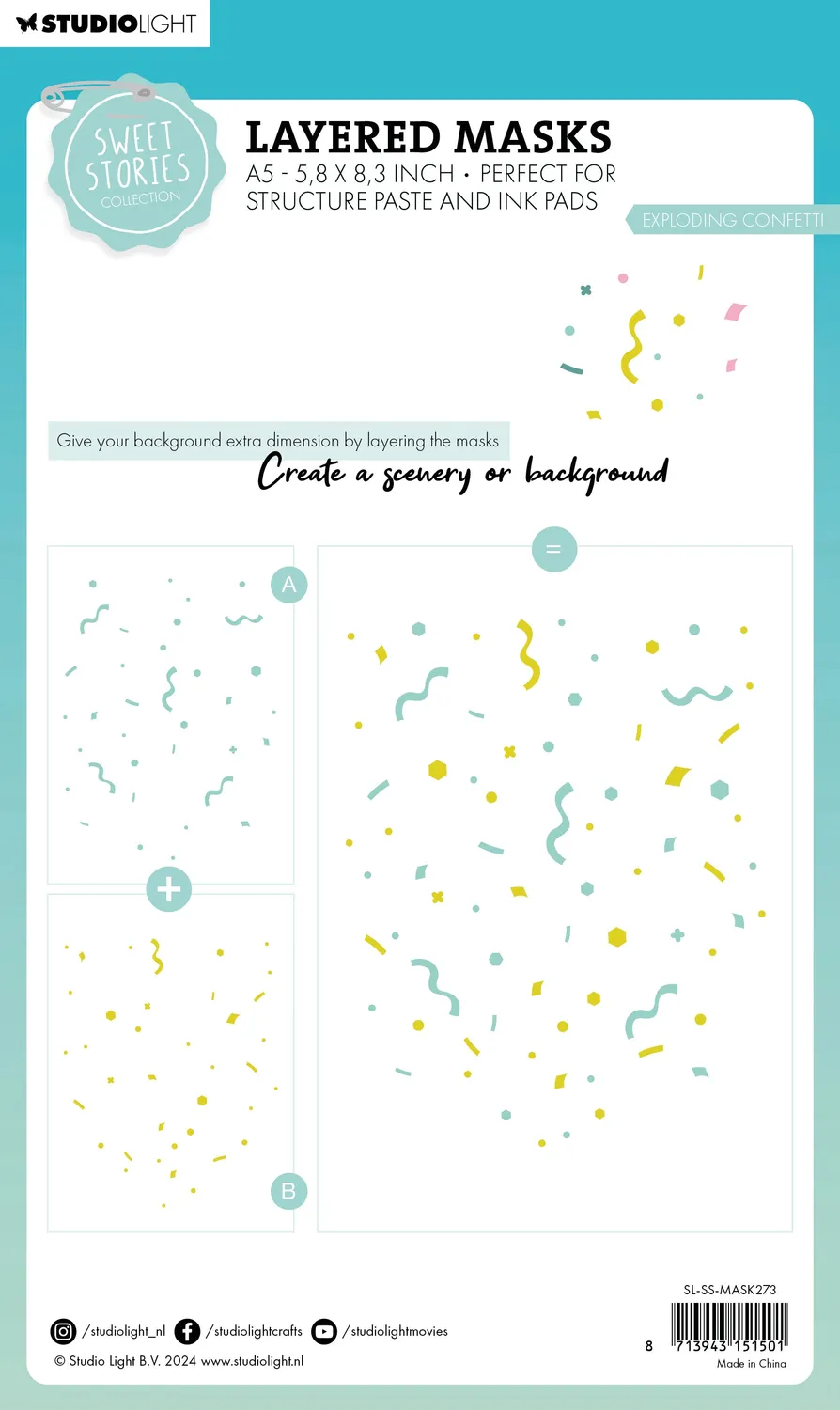 StudioLight Sweet Stories Maske Exploding confetti Schablone