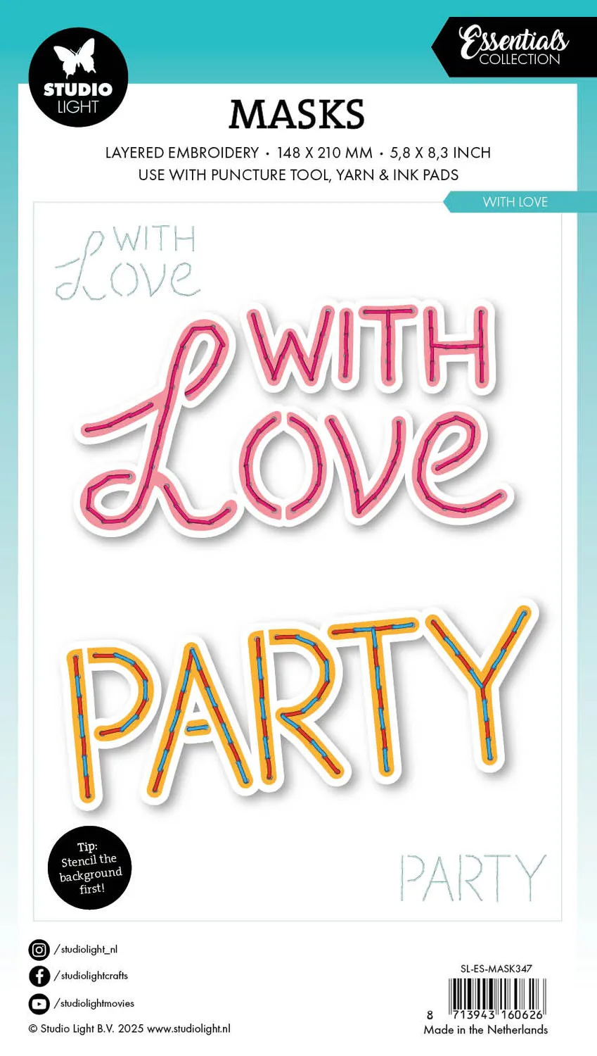 StudioLight Essentials Embroidery With Love Maske 148x210 mm