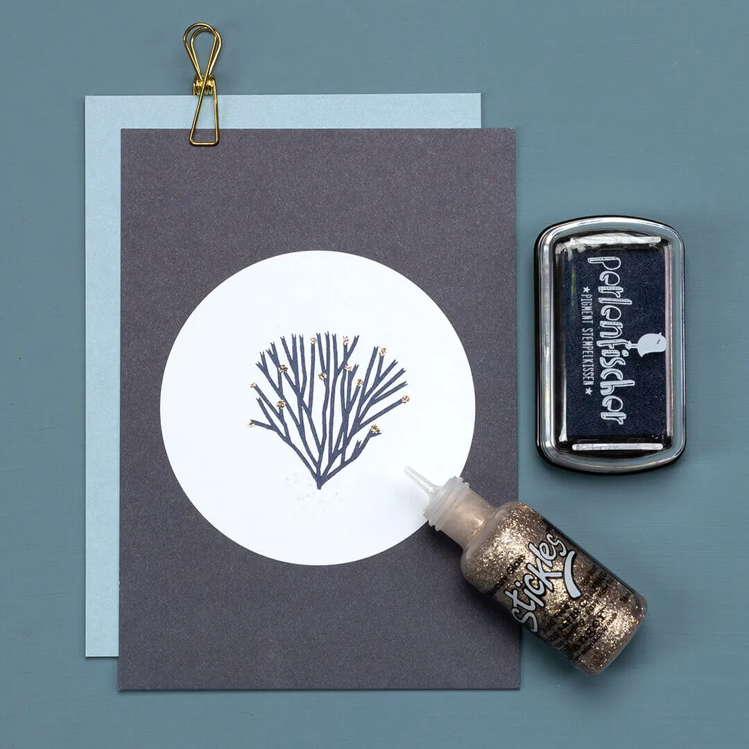 Perlenfischer Seegras Stempel 42x42 mm maritim