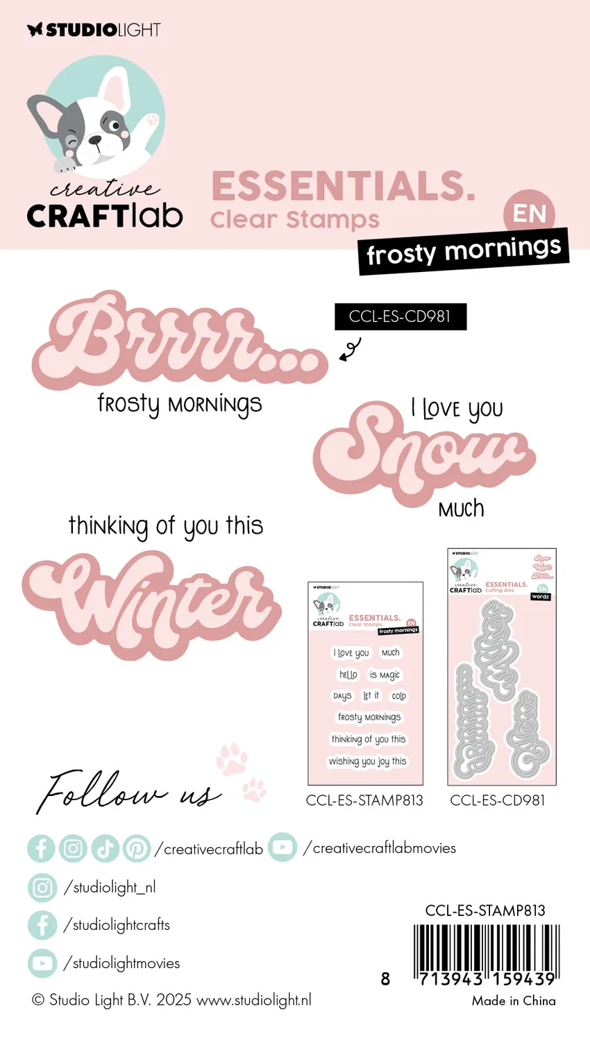 StudioLight Creative Craftlab Frosty Mornings Clear Stamps 93x61 mm