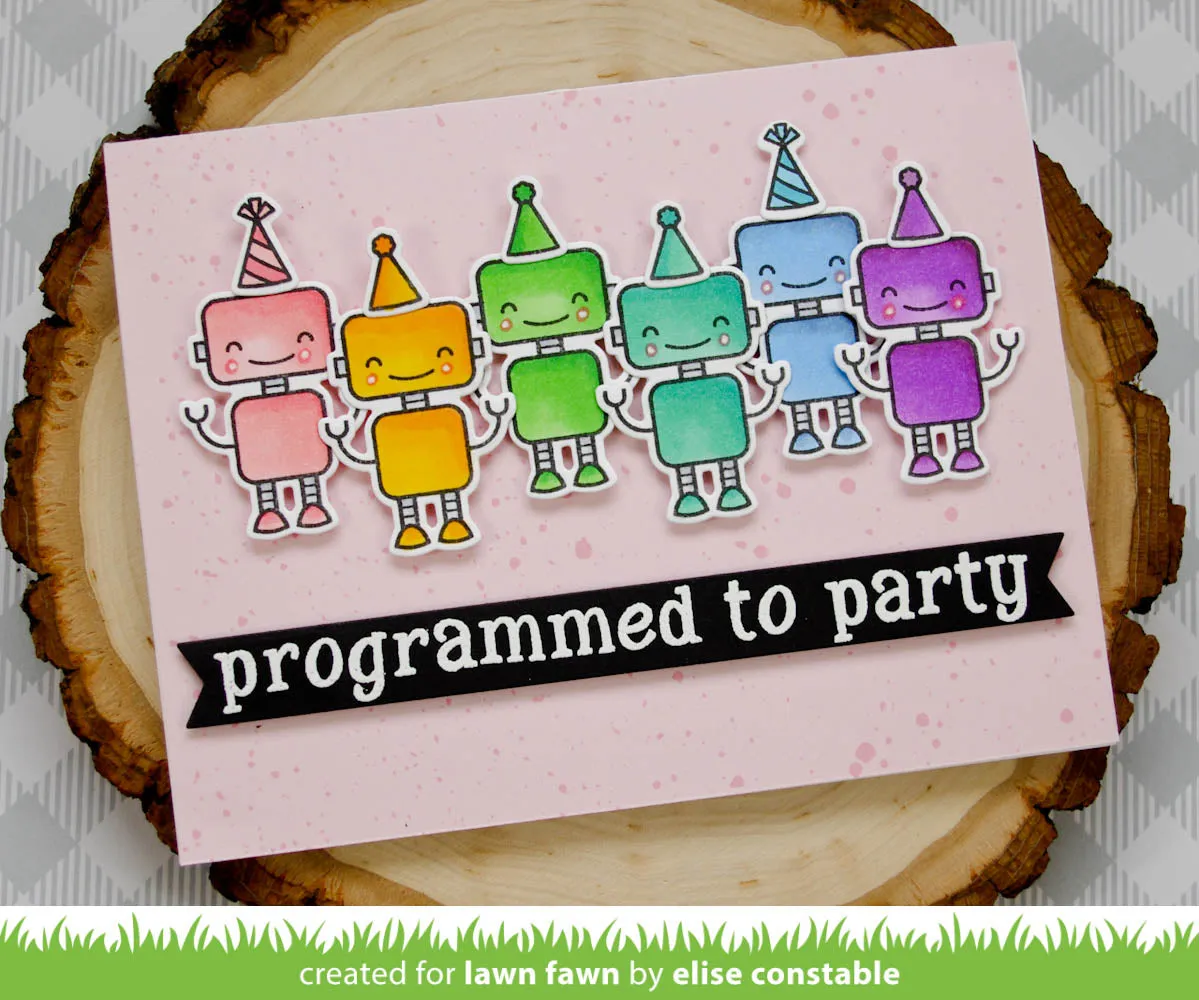 Lawn Fawn Charge Me Up Stempel Mini Roboter Herz