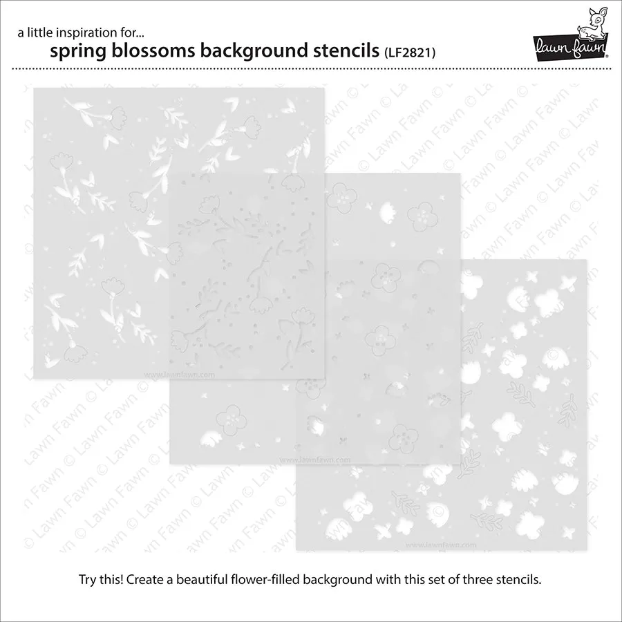 Lawn Fawn Spring Blossoms Schablonen 6x6 Zoll 3-teilig