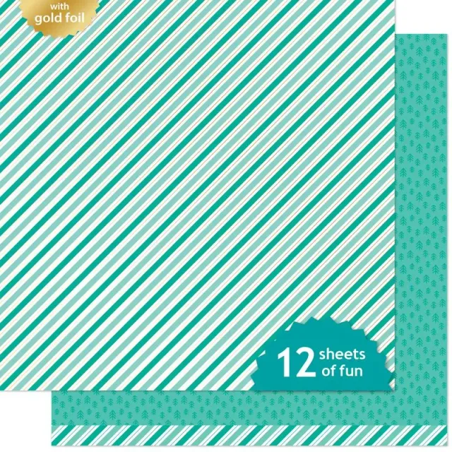 Lawn Fawn Pine Tree Designpapier 12x12 Goldfolie 12 Bogen