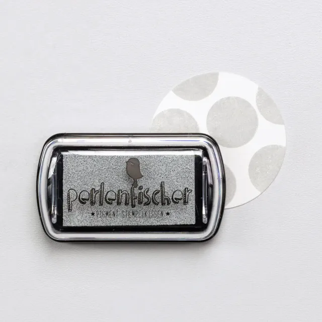 Perlenfischer Nebel Mini Stempelkissen Pigment grau