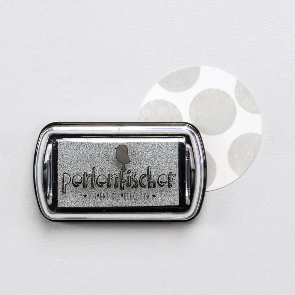 Perlenfischer Nebel Mini Stempelkissen Pigment grau