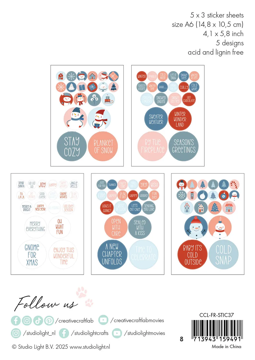 StudioLight Friendz Winter Stickerblock Wintermotive
