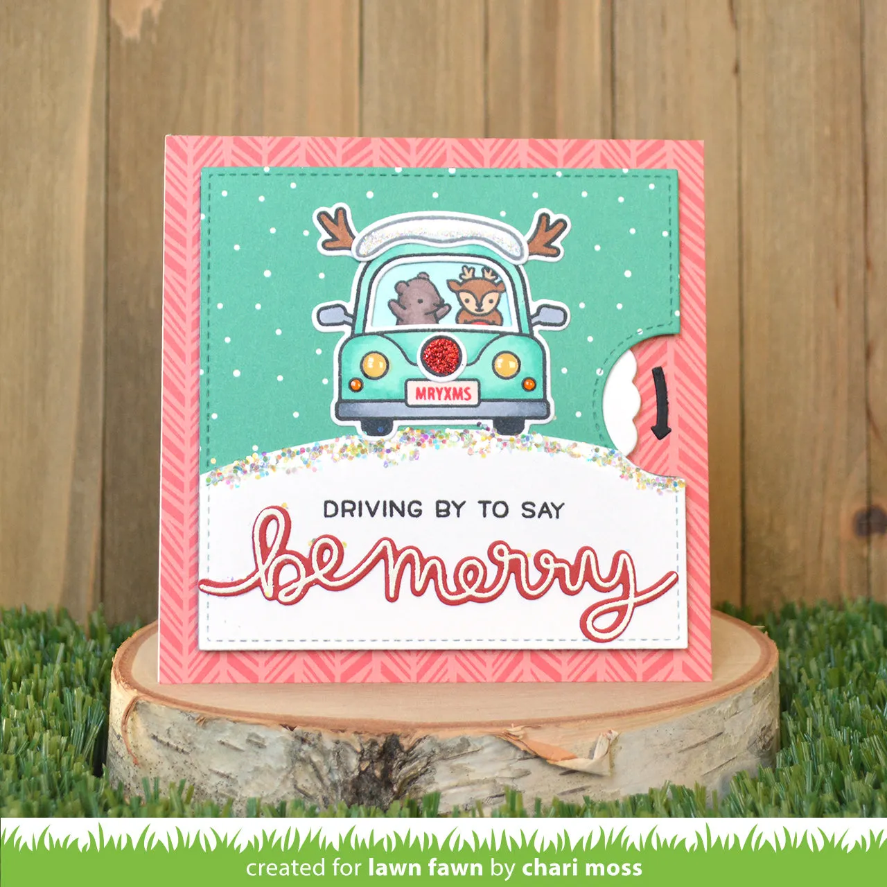 Lawn Fawn Car Critters Christmas Clear Stamps Winter