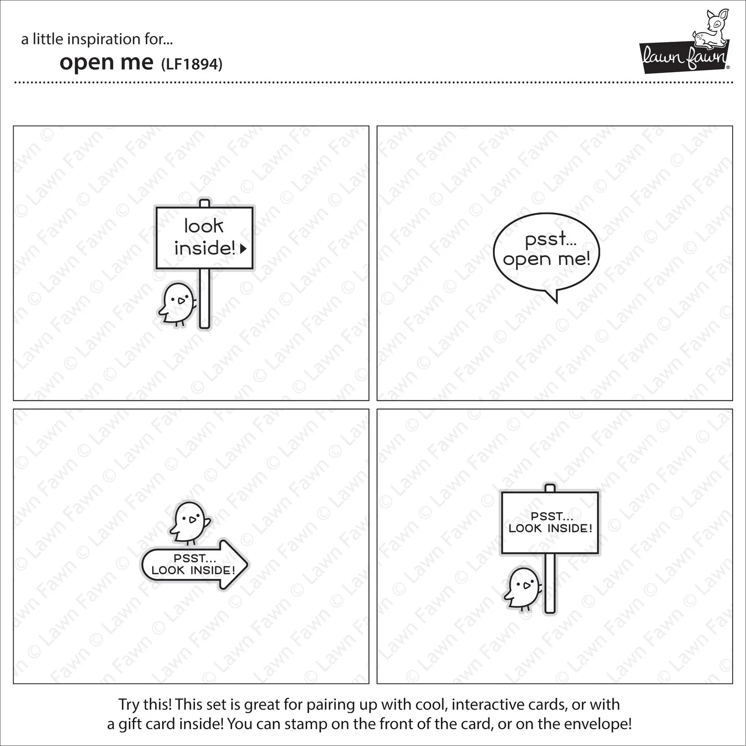 Lawn Fawn Open Me Clear Stamps Stempelset Interaktiv