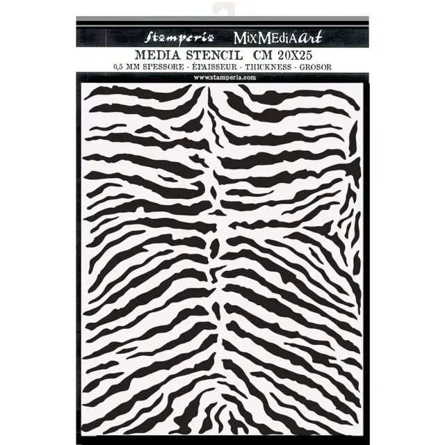 Stamperia Savana Zebra Dicke Schablone 20x25 Fellmuster
