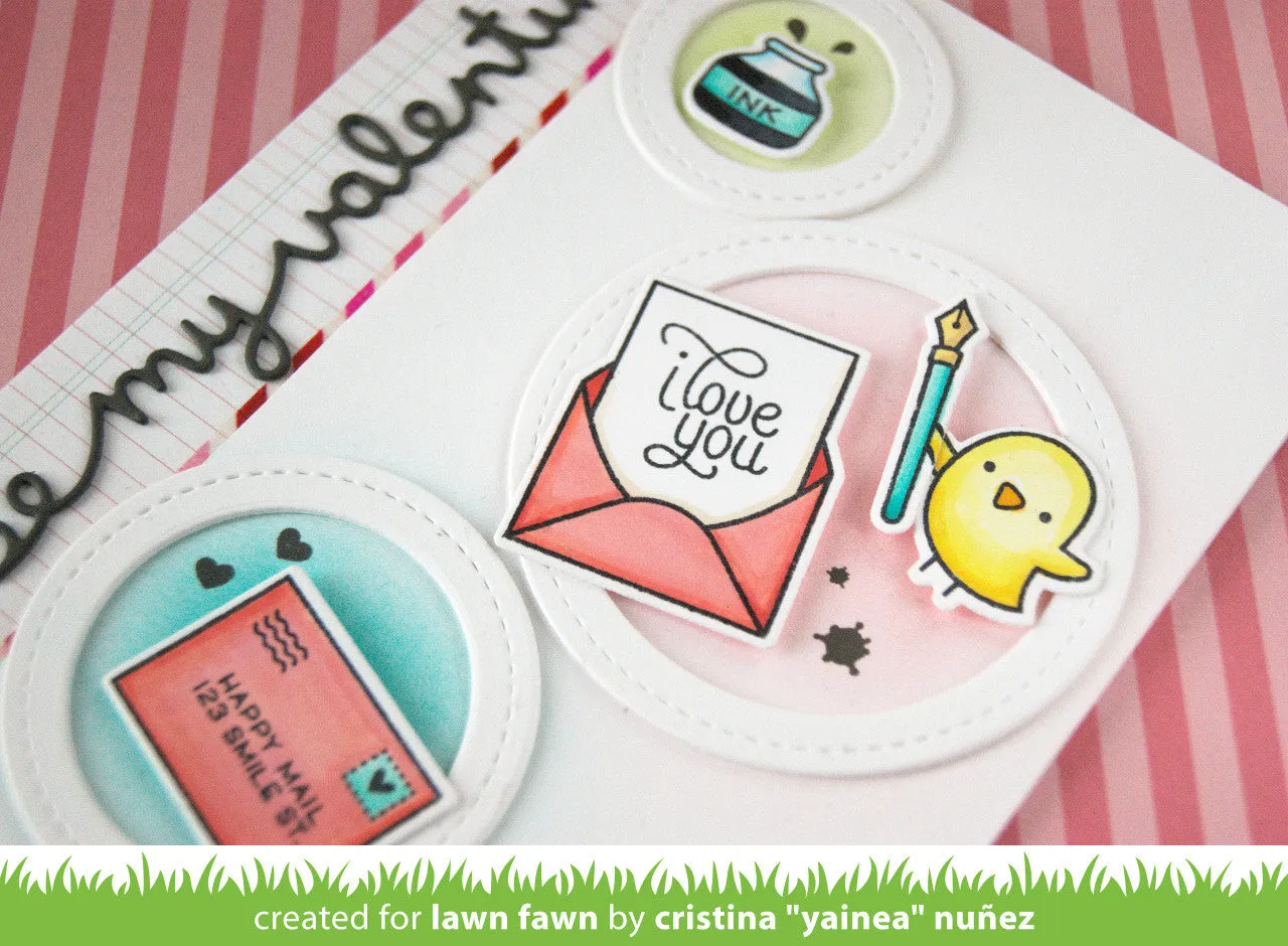 Lawn Fawn Love Letters Stempelset Valentinstag