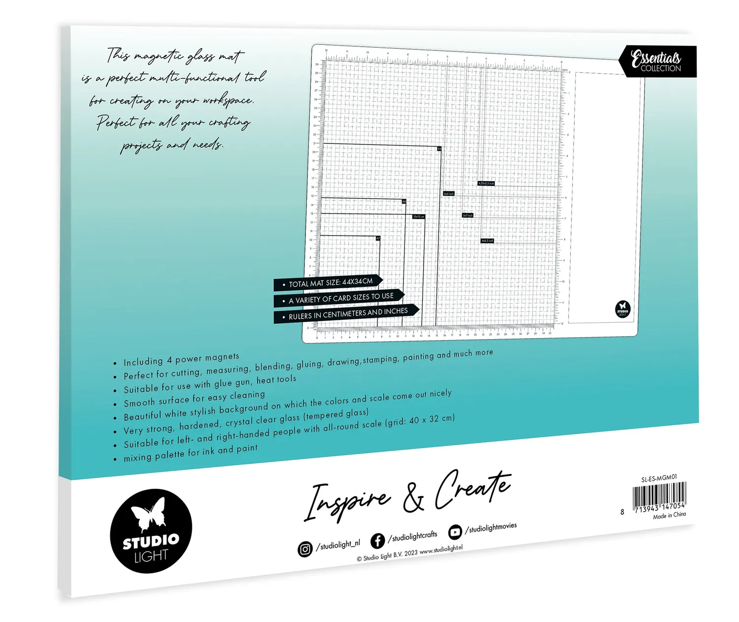 Studio Light Essentials Glasmatte Magnetisch 45x35 cm 4 Magnete