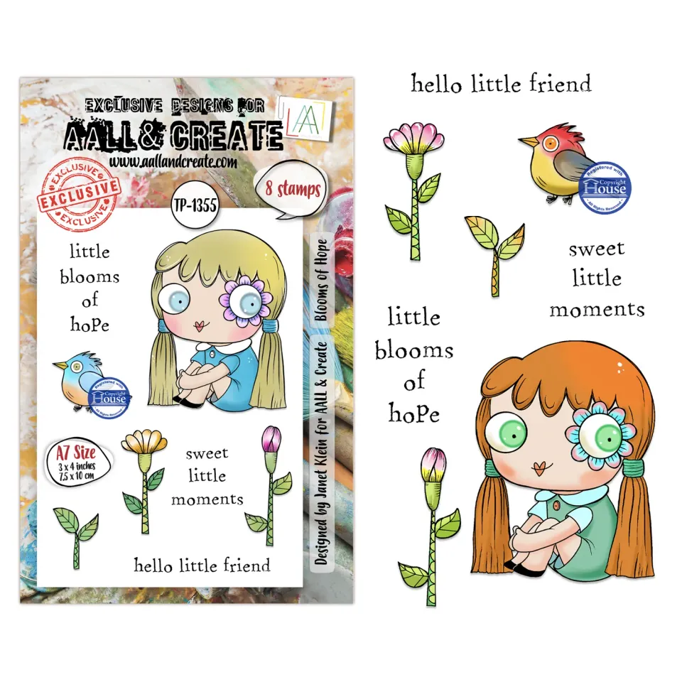 AALL and Create TP-1355 Blooms of Hope Stempelset A7 Blumen