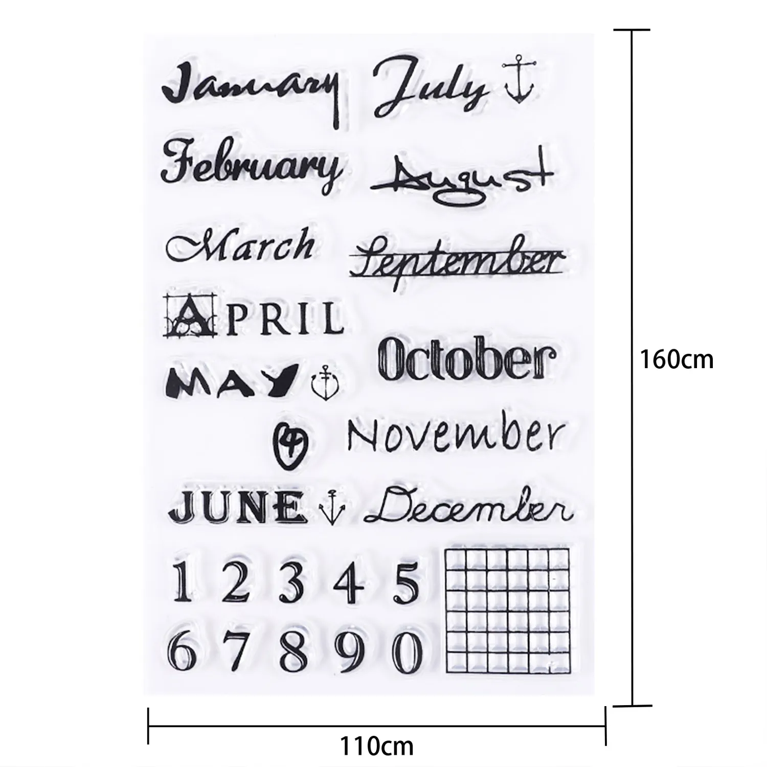 Ieebee Day And Month Silikonstempel Tag Monat Klar