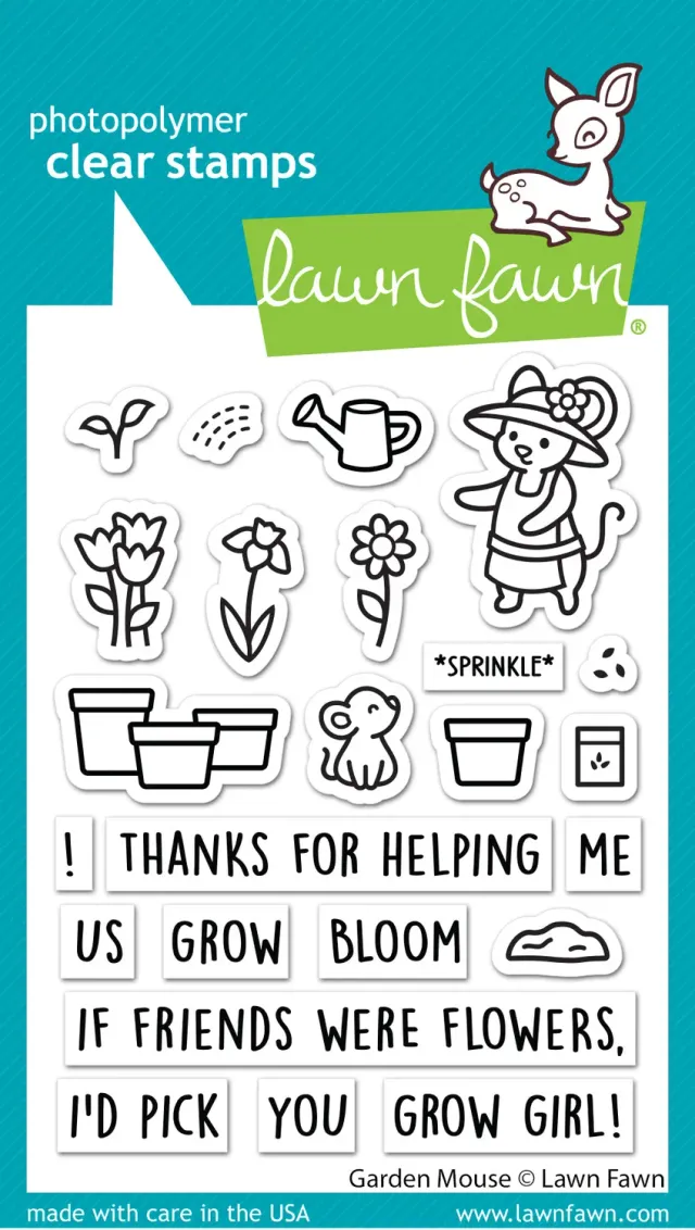 Lawn Fawn Garden Mouse LF3364 Clear Stamps Garten Maus