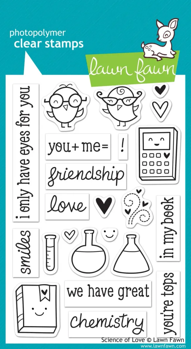 Lawn Fawn Science of Love Stempelset Liebe 23-teilig