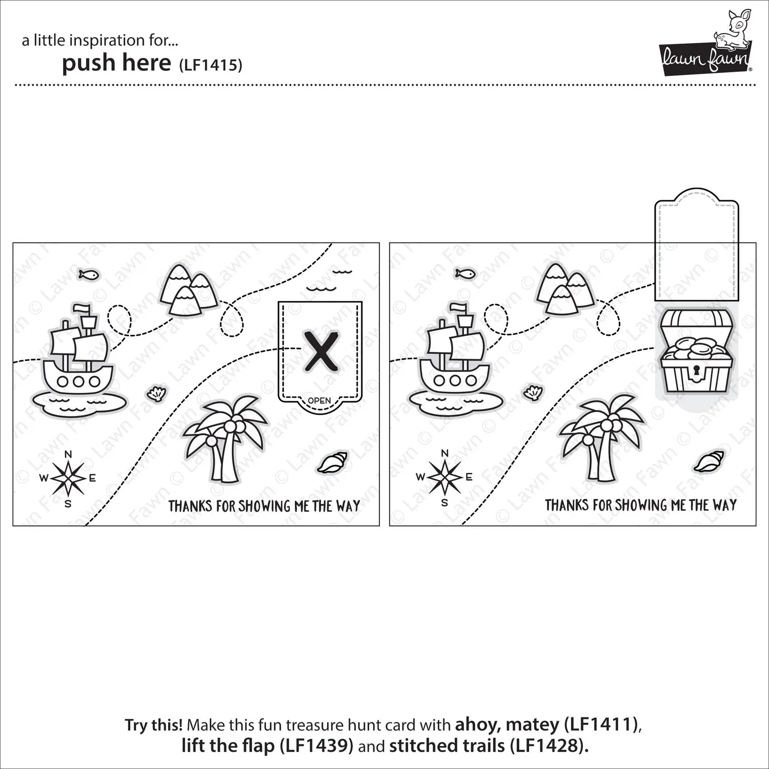 Lawn Fawn Push Here LF1415 Stempelset interaktiv