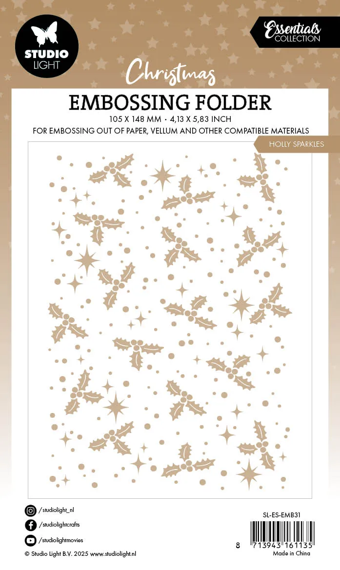 StudioLight Essentials Holly Sparkles Prägefolder A6