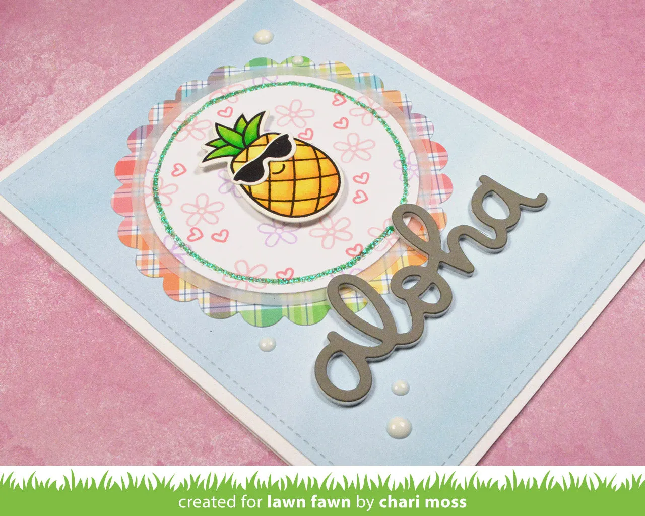Lawn Fawn Lawn Cuts Scripty Aloha Stanzschablone Schriftzug