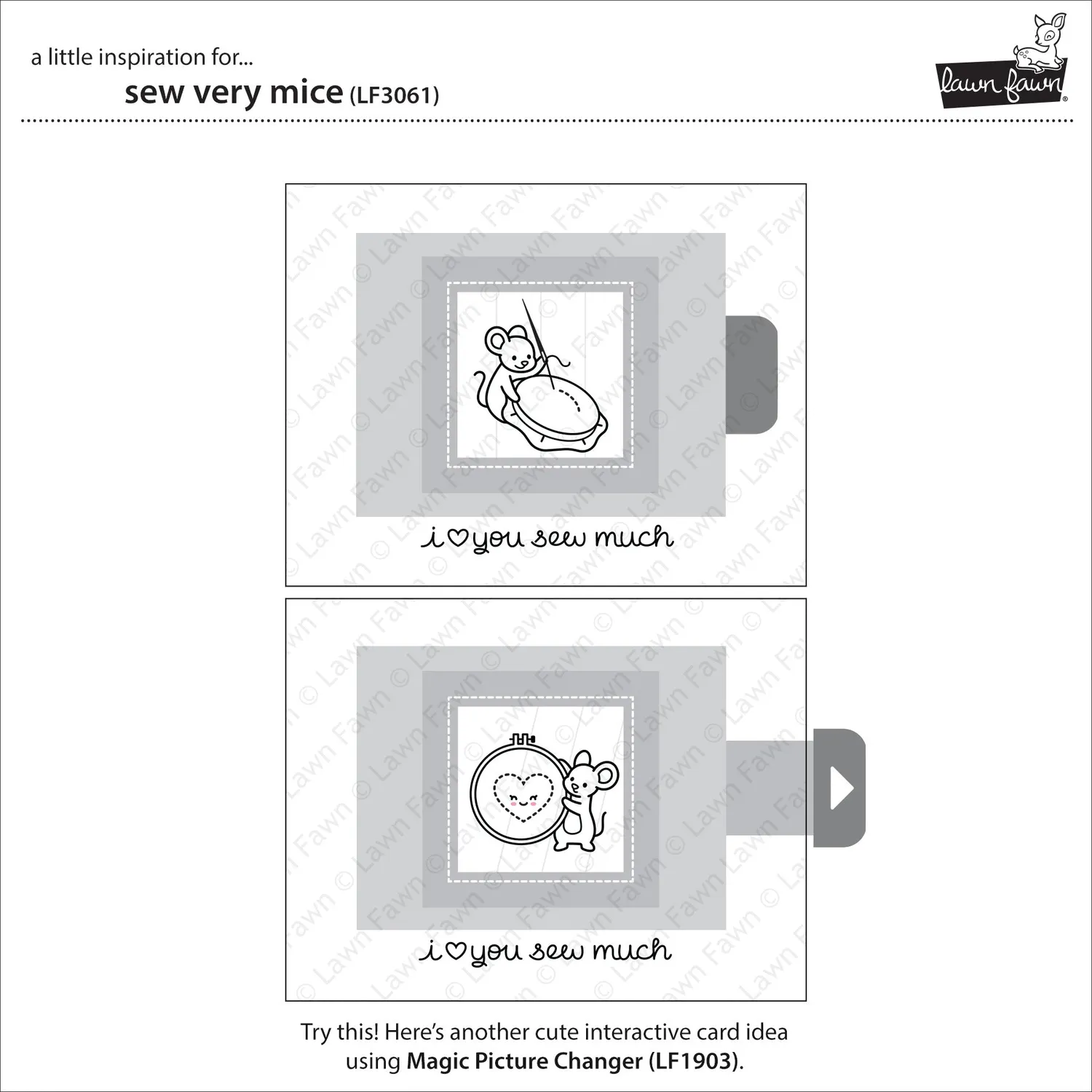 Lawn Fawn Sew Very Mice LF3061 Stempelset Mäuse