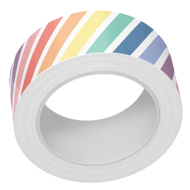 Lawn Fawn Rainbow Diagonal Stripes Washi Tape 15mm