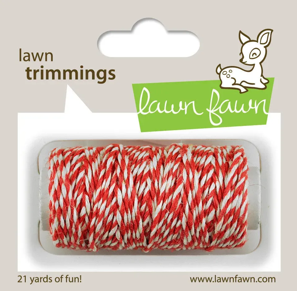 Lawn Fawn Peppermint Single Cord Kordel rot-weiß 21 Yards