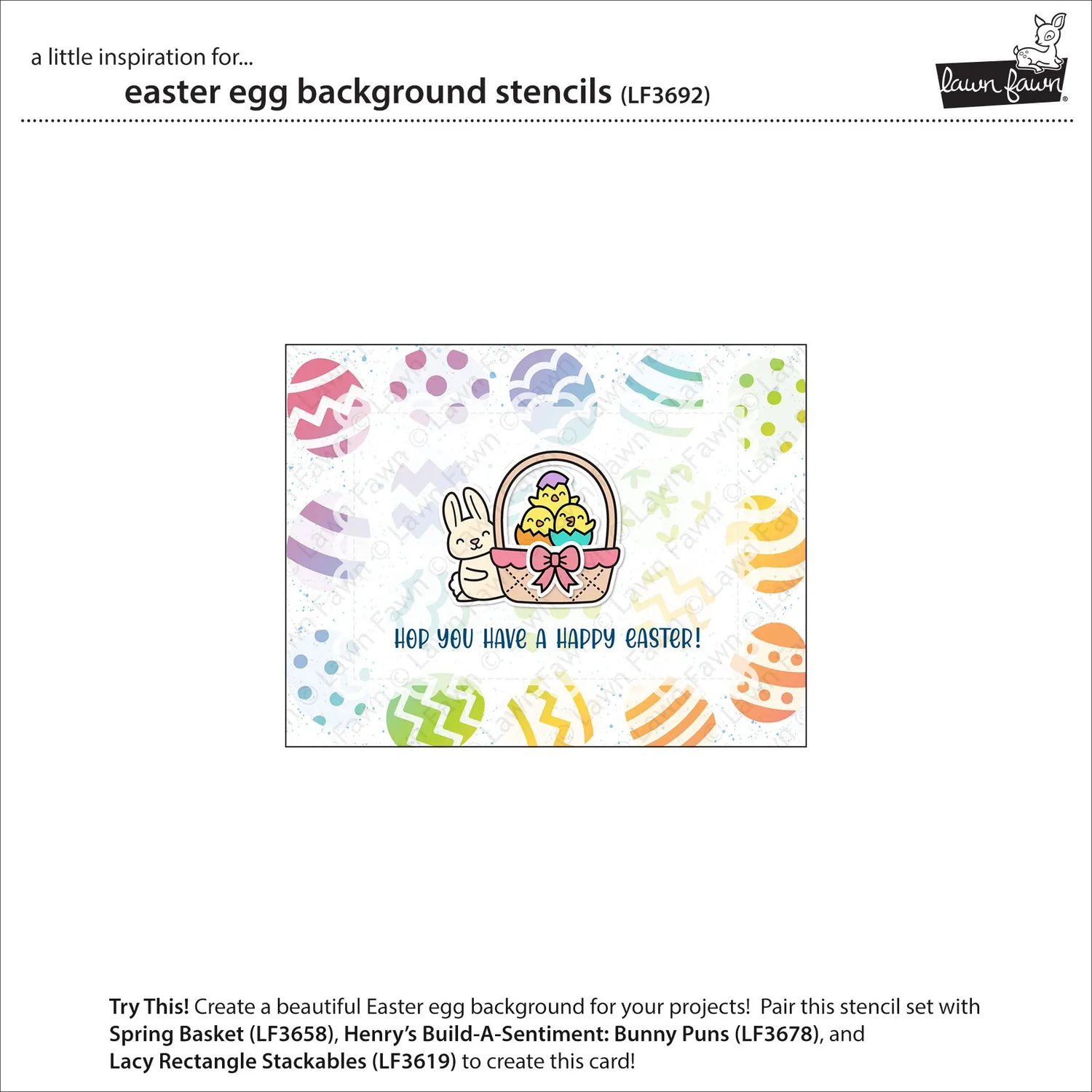 Lawn Fawn Easter Egg Hintergrund Schablonen 2-teilig Ostern