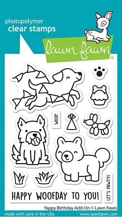 Lawn Fawn Yappy Birthday Add-On Stempel Hunde Party