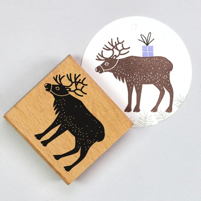 Perlenfischer Rentier Stempel 50x53 mm Waldtier Weihnachten
