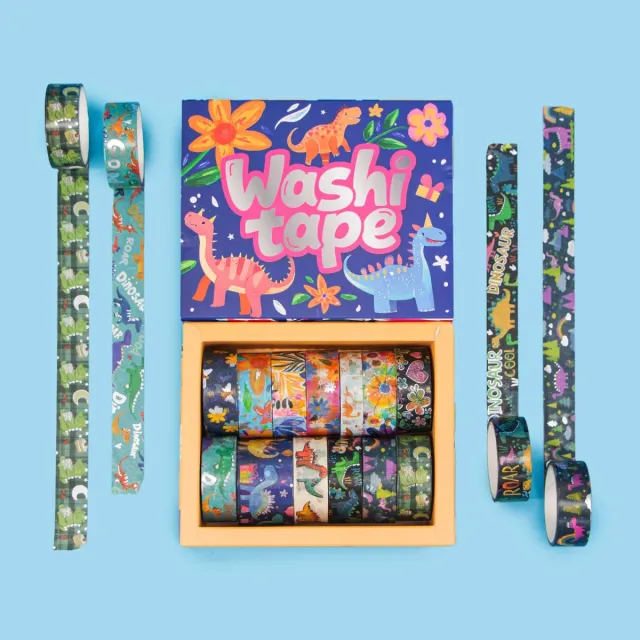 Ieebee Dinosaur Washi Tape Set 13 Rollen Goldakzente