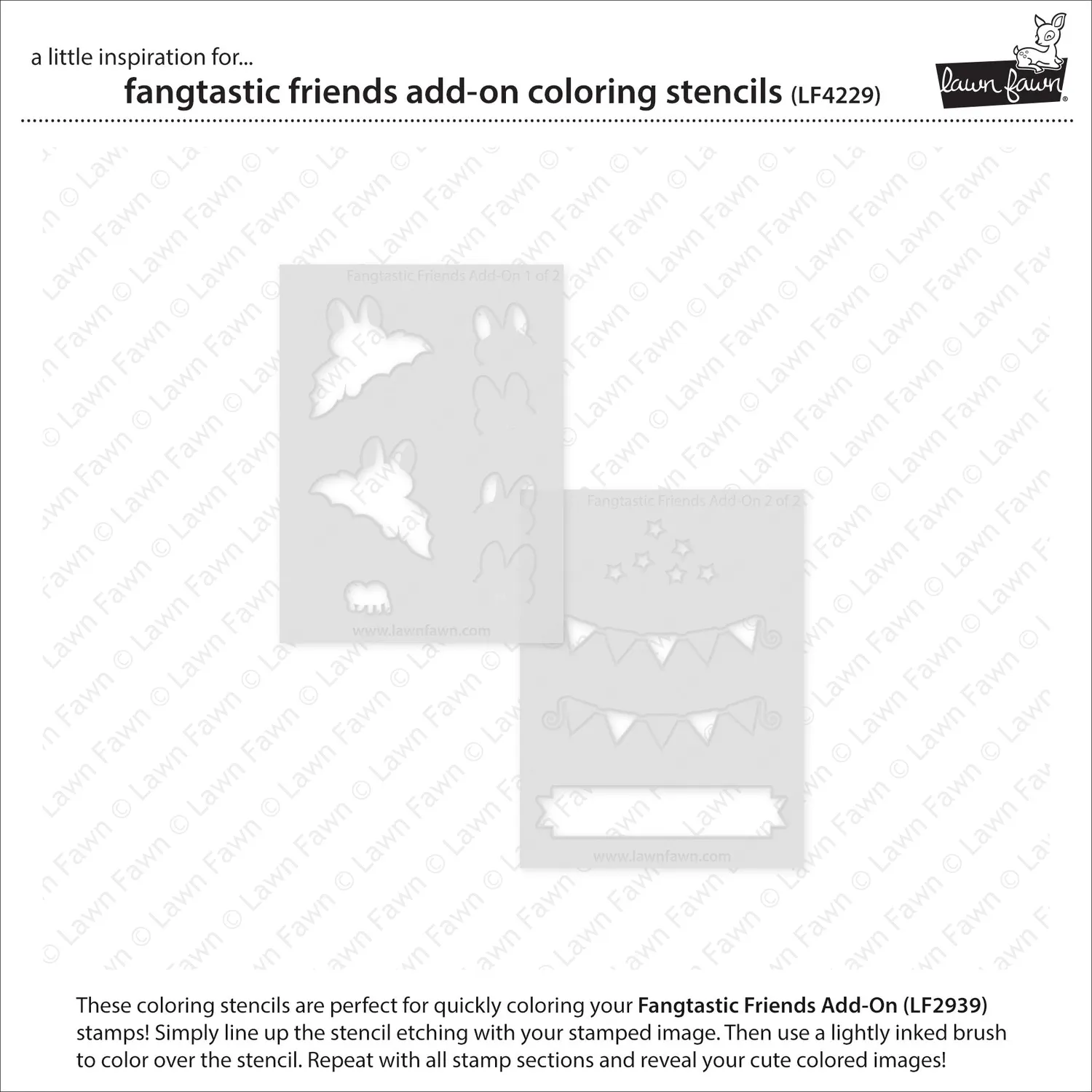Lawn Fawn Fangtastic Friends Add-On Schablone LF4229